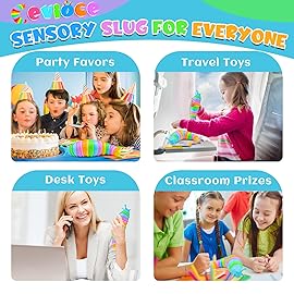 Cevioce Sensory Slug Fidget Toys,Fidget Slug Toys for Adults & Kids Party Favors,1 PC Cute Autism Sensory Toys for Autistic Children,Toddler Christmas Stocking StuffersTravel Toys for 3+