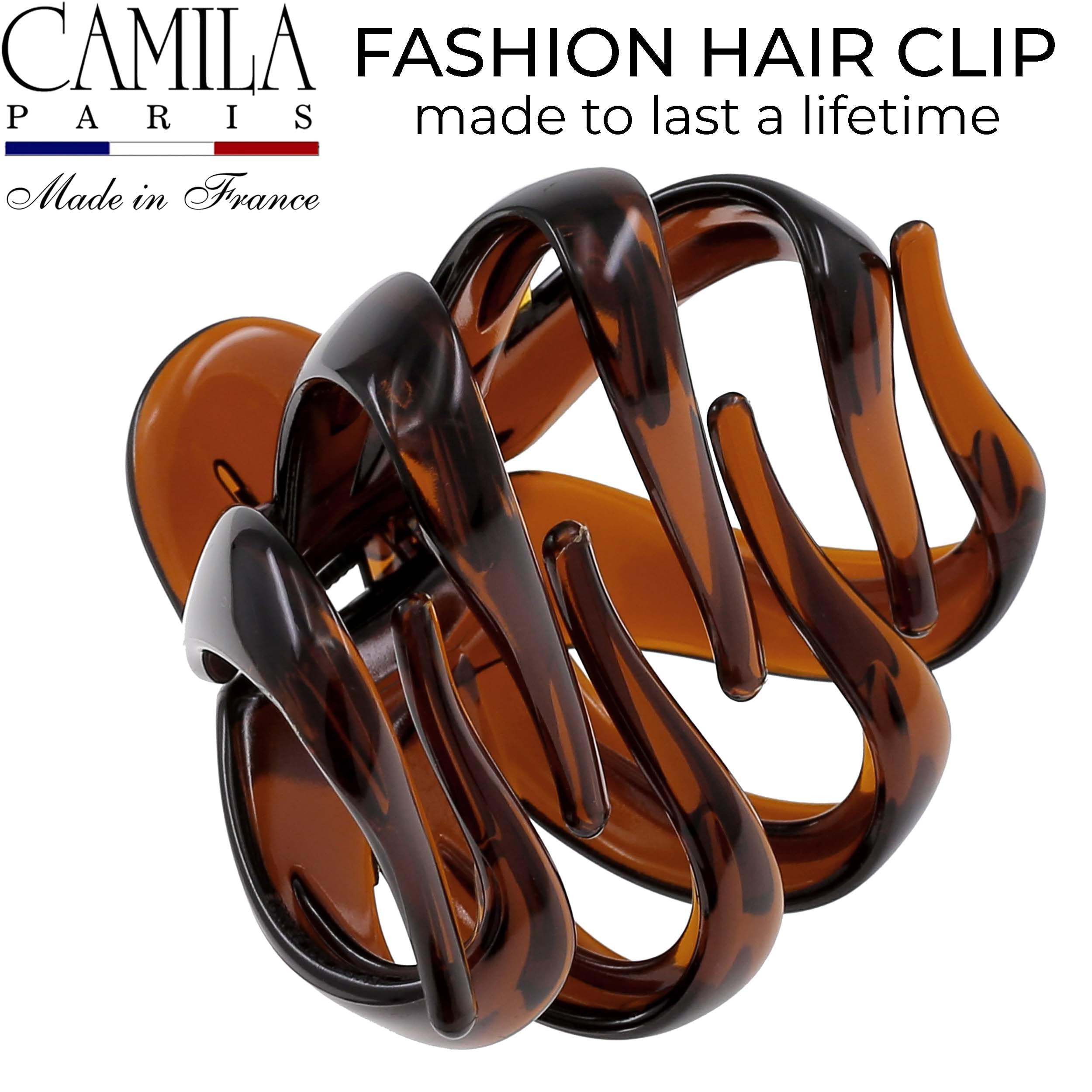 Camila AD704 Camila Paris - Horquillas para el pelo para mujer, pulpo, chicas, accesorios para el pelo duraderos para mujeres, hechas en Francia, AD704., 6 cm, Tortoise, 1 uds. por paquete, 1.00[set de ]