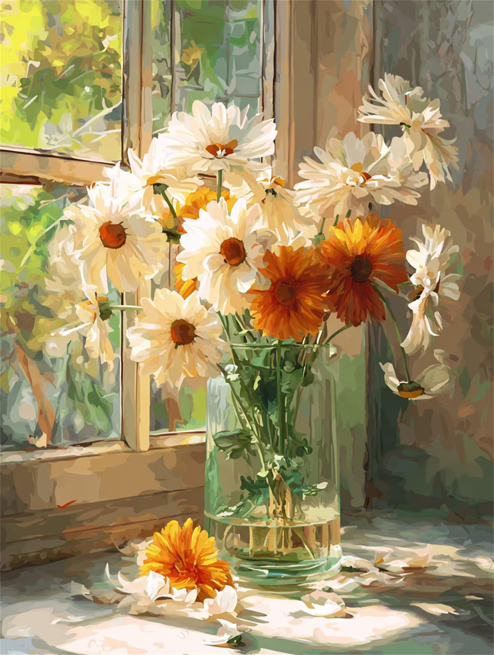 Dipingere con i Numeri Adulti Autunno, Fiori Dipingere con i Numeri Bambini DIY Kit, Set Premium con Pennelli, Decorazione Casa & Creativo Regalo di Compleanno, Attività di Tempo libero 70x95cm z-358