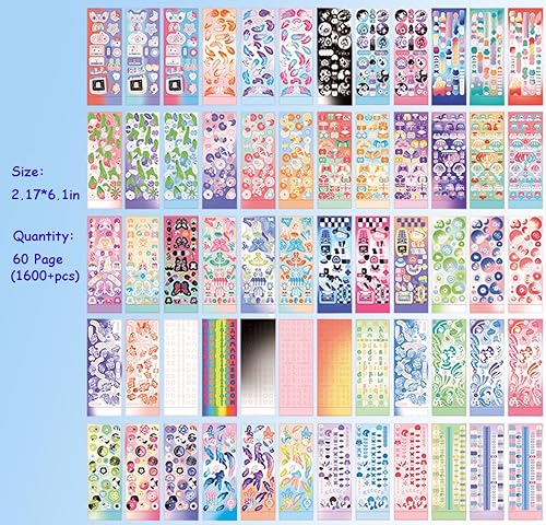 Miniatura 2 de 60 hojas de calcomanías Kpop para tarjetas fotográficas, calcomanías decorativas autoadhesivas con purpurina, mariposas, estrellas, corazones,