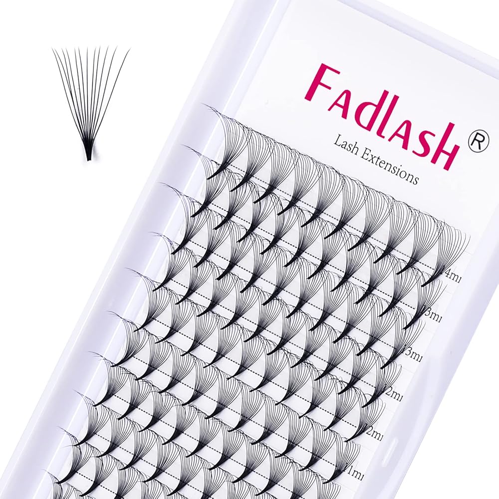 Premade Fans Eyelash Extensions 8-14mm 12D Premade Lash Extensions Fans Pointed Base Pre Made Volume Lashes Pre Fanned Lash Extensions Middle Stem (12D-0.05D, 8-14mm)