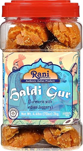 Miniatura 91 de Rani Masala Gur (Jaggery) Azúcar de caña sin refinar indio sin refinar, 17.5 oz (1.1 libras) tarro de PET de 17.64 oz ~ Apto para gluten Vegano