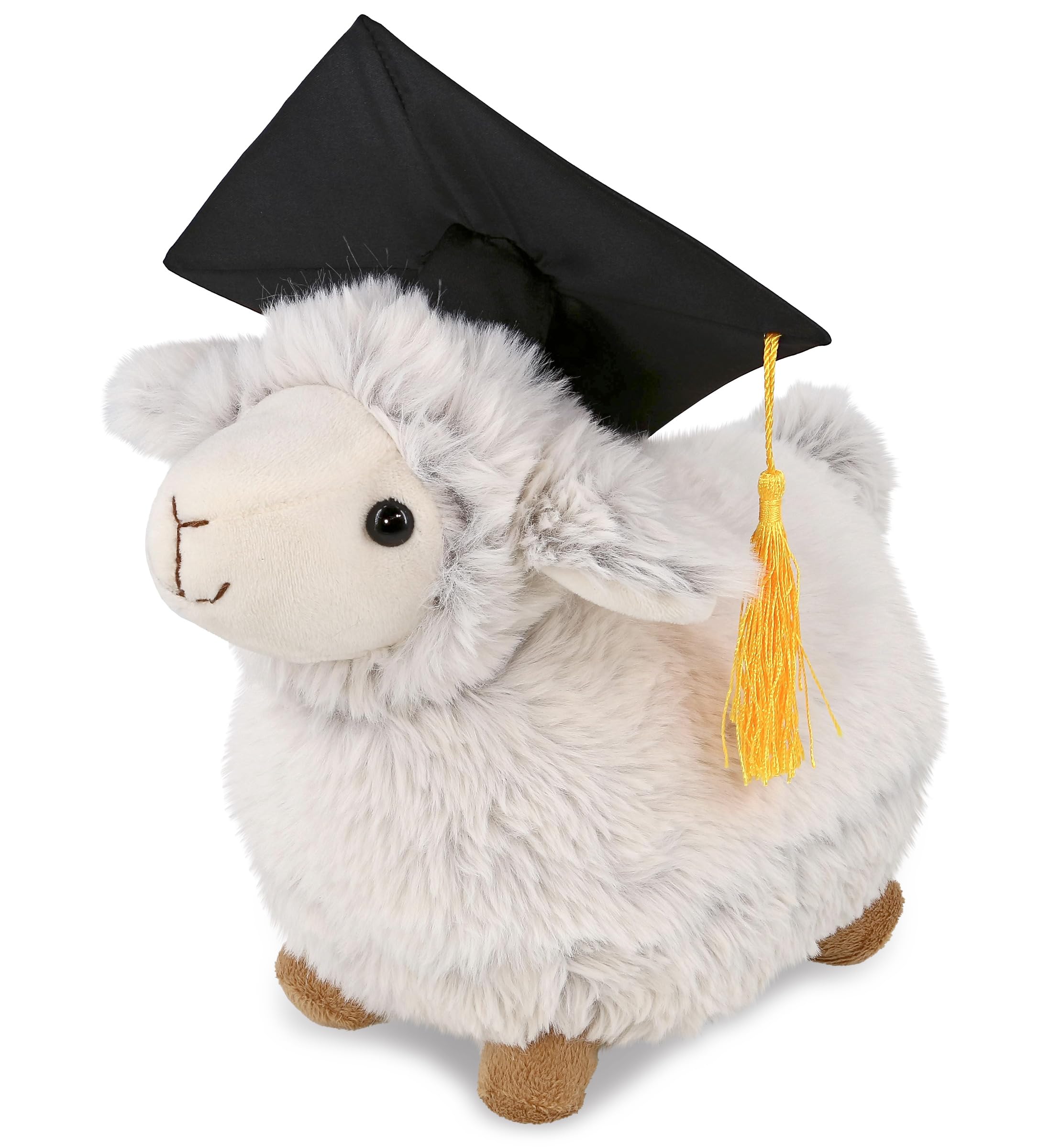 DolliBu Sheep Graduation Plush Toy - Soft Huggable Graduation Stuffed Animal Dress Up with Graduation Cap with Tassel Outfit with Personalization -
