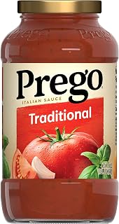 Prego Traditional Italian Pasta Sauce, 24 oz Jar - Vegan, Gluten-Free, No HFCS or Artificial Colors