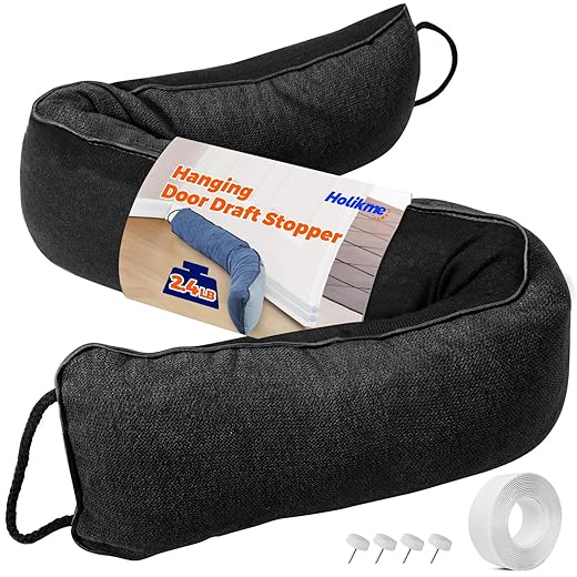 Holikme Weighted Door Draft Stopper 36inch, Heavy Duty Under Door Draft Blocker Bottom Door Seal Noise and Air, Door Guard Saving Energy, Black
