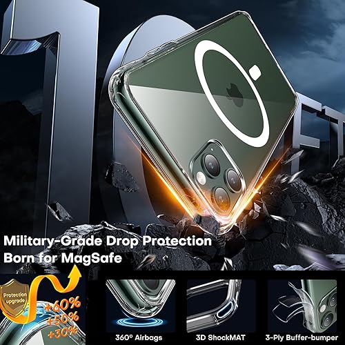 Miniatura 719 de TAURI Funda 3 en 1 para iPhone 13 Pro, [no amarilla] con 2 protectores de pantalla, funda delgada a prueba de golpes para iPhone 13 Pro, color negro