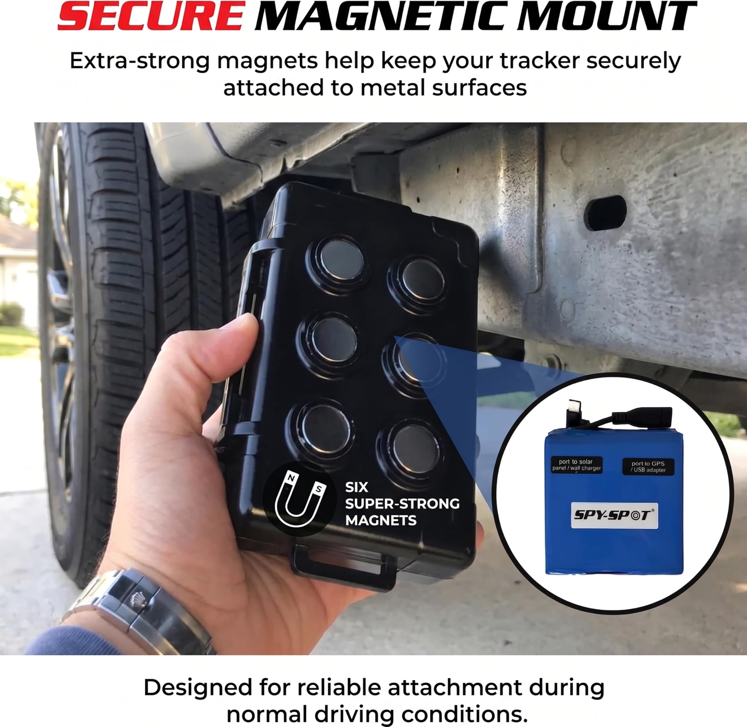 SpySpot GL320MG - Localizzatore GPS 4G LTE con custodia magnetica resistente alle intemperie e batteria estesa, dispositivo di monitoraggio in tempo reale di veicoli e risorse, app di monitoraggio