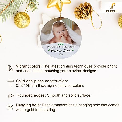 Miniatura 20 de FLOCHIL Adorno familiar personalizado para árbol de Navidad, adorno de Navidad familiar personalizado con foto de nombre, familia de 3, 4, 5 adornos