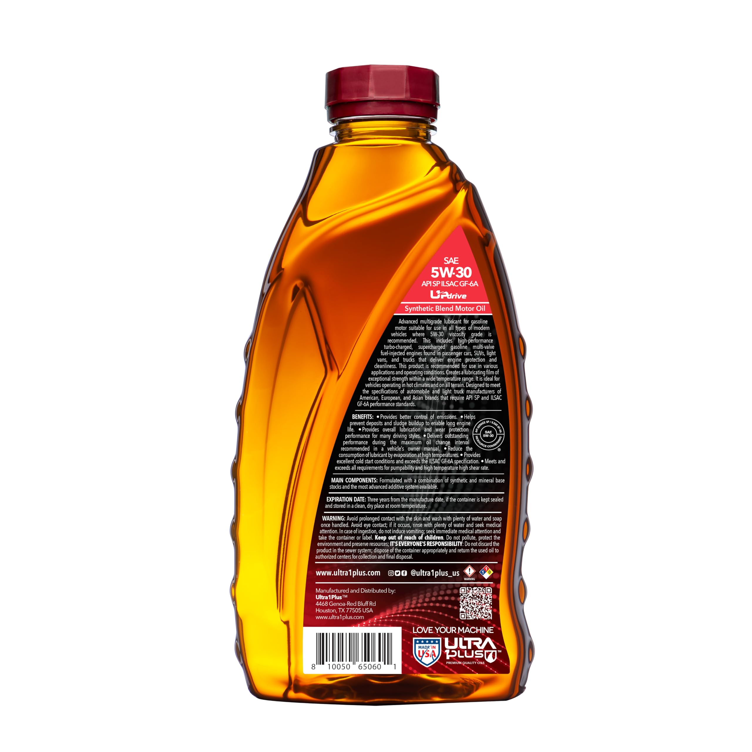 Amazon.com: ULTRA 1PLUS SAE 5W-30 Synthetic Blend Motor Oil API SP