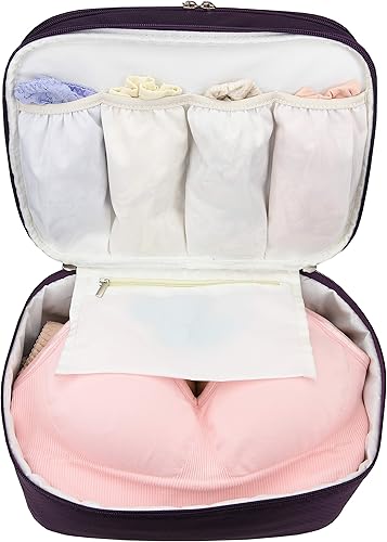 Bolsa organizadora de viaje para ropa interior, bolsa grande de almacenamiento de doble capa, se adapta a brasieres grandes, calcetines, ropa