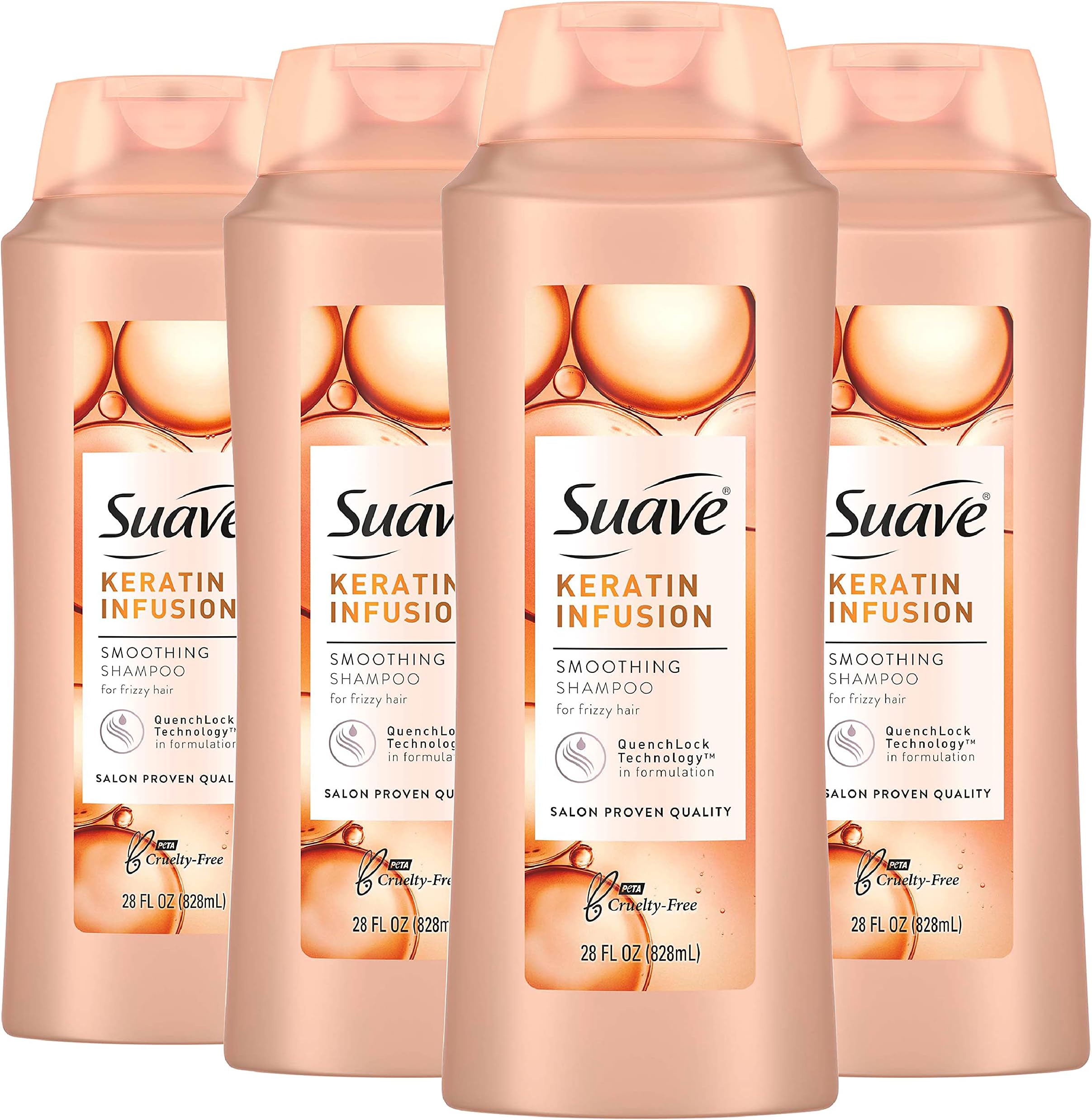 Professionals Smoothing Shampoo For Dry Hair Keratin Infusion Hair Shampoo with 48-hour Frizz Control 28 oz, Pack of 4