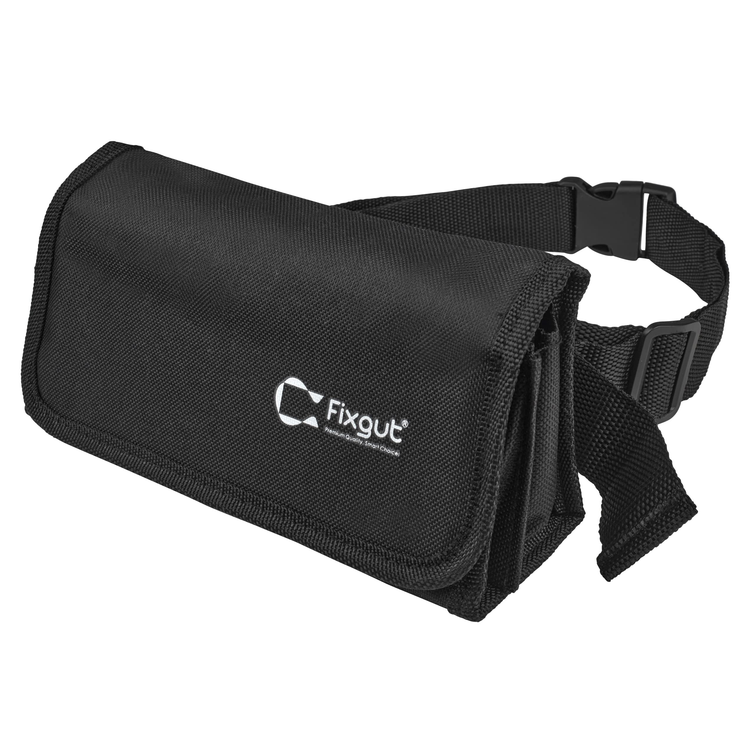 Cartera de camarero Fixgut con dispensador de monedas y correa de transporte, negro textil