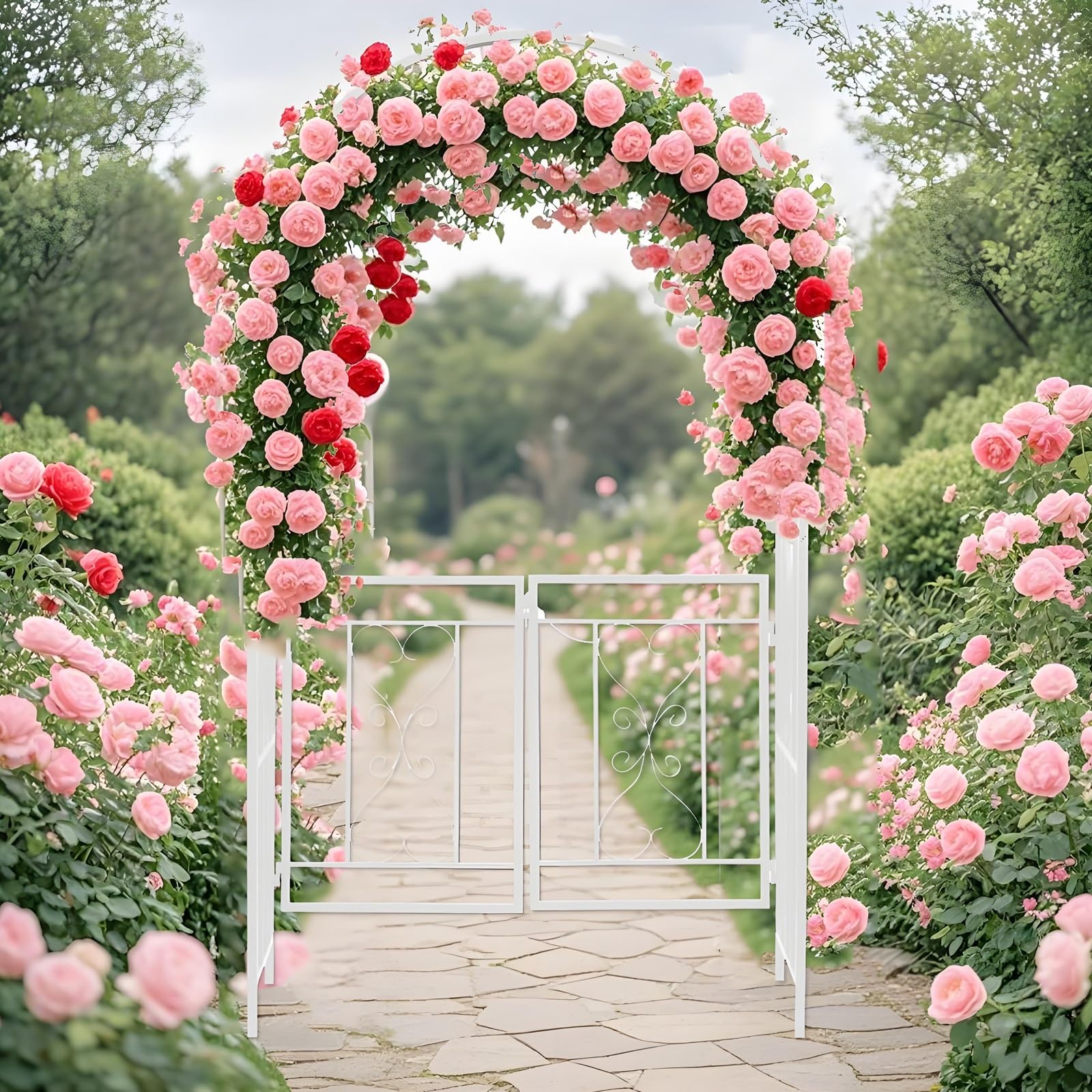 Tonnelle de jardin pour plantes grimpantes et fête de pelouse