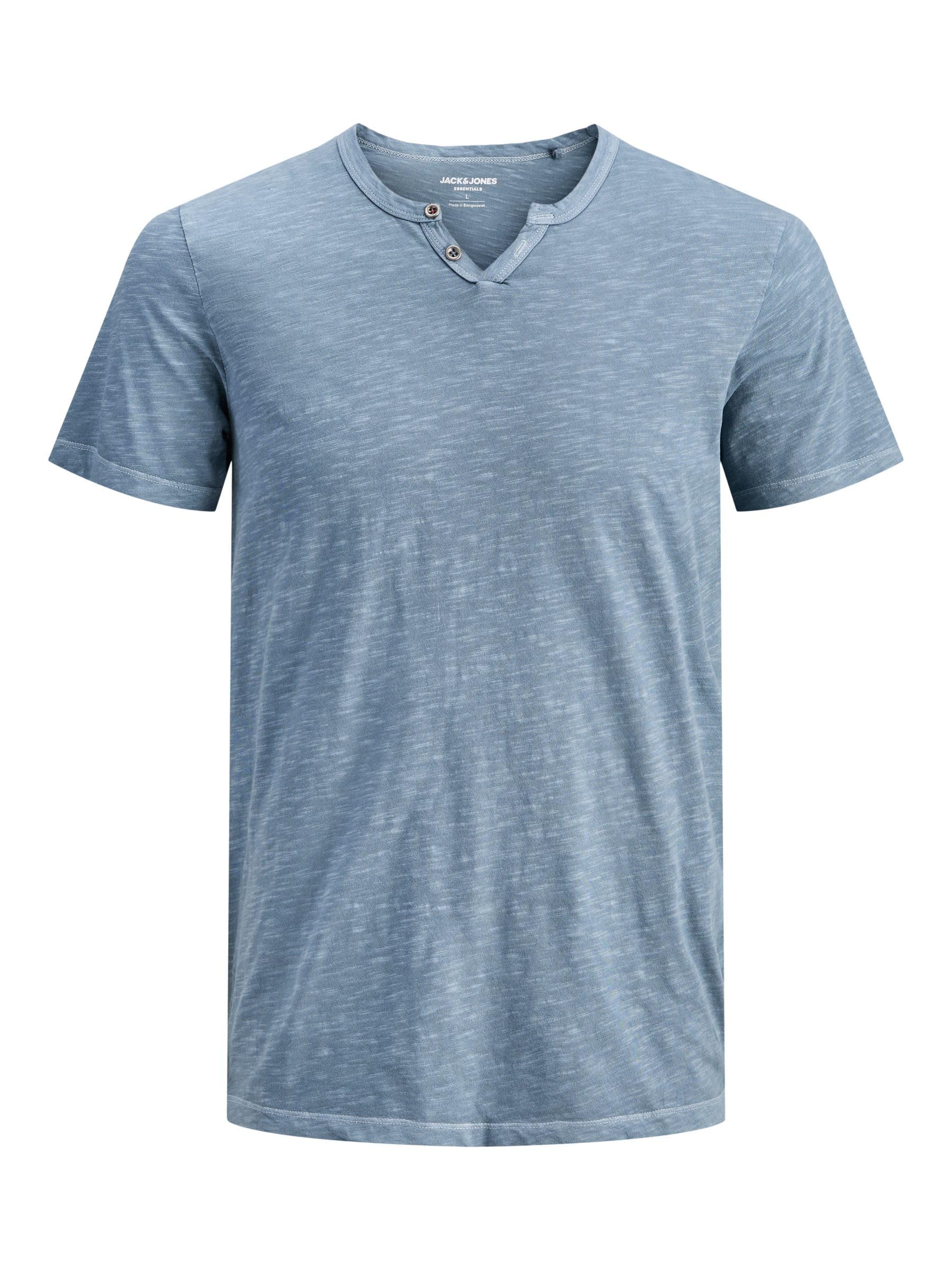 Jack & Jones Jjesplit Neck Tee SS Noos, Blue Mirage, XXL