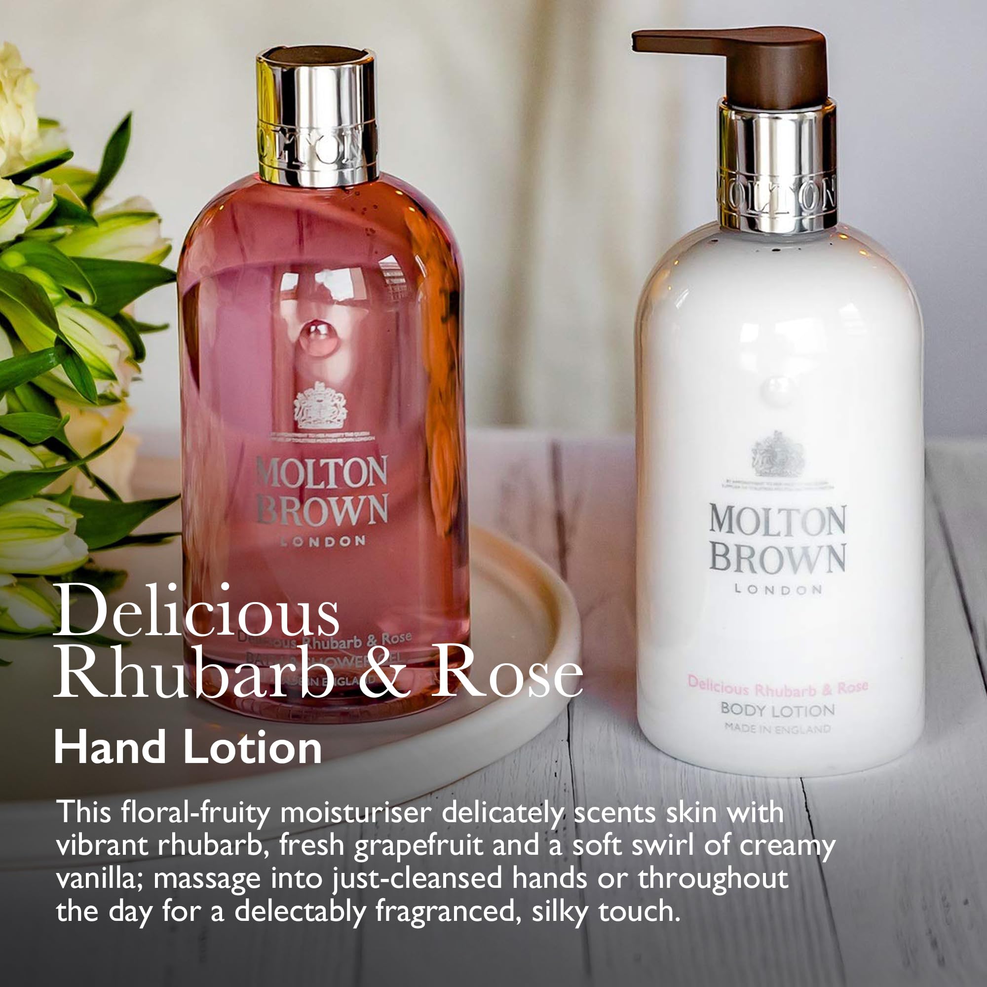 Molton Brown Delicious Rhubarb & Rose Hand Lotion 300 ml, White, 300 ml (Pack of 1) - Image 2