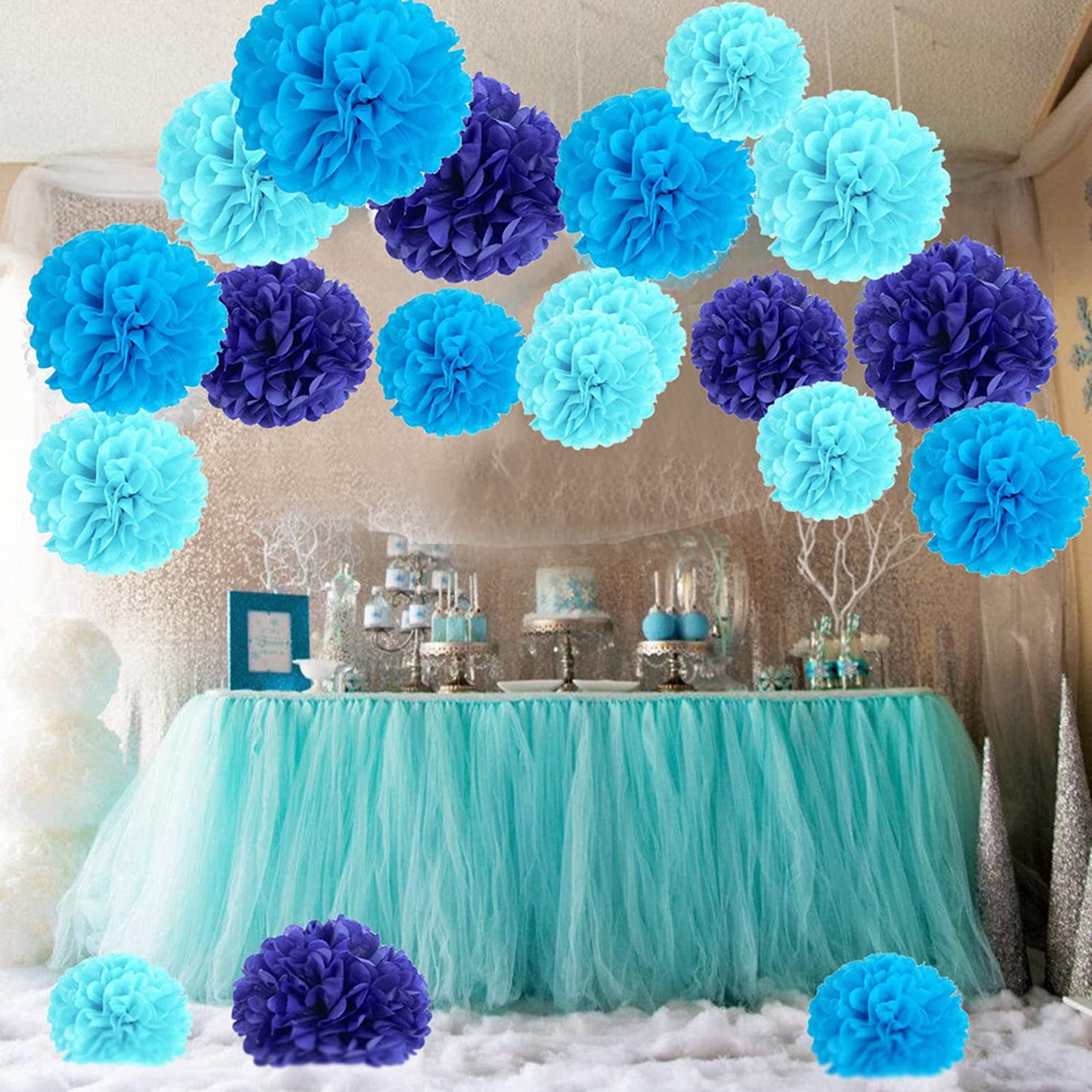 Pompones De Papel De Seda Azul Marino Y Dorado, Pompones De Papel Para Colgar Bola De Flores Decoracion De Boda Y Fiesta De Cumpleanos 6 Pompones Pompones De Papel De Seda Azul Marino Y Dorado, Pompones De Papel Para Colgar Bola De Flores Decoracion De Boda Y Fiesta De Cumpleanos 6 Pompones