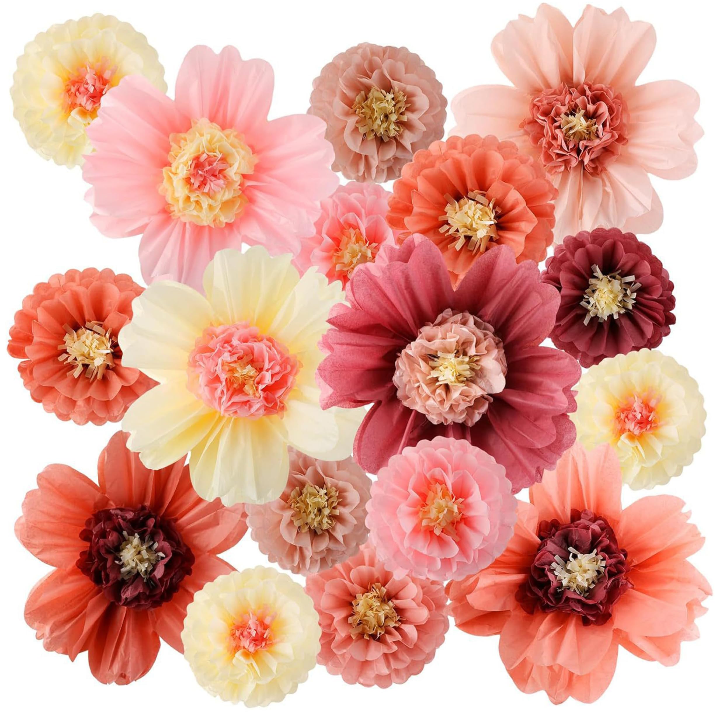 Xoeryoy Large Paper Flowers, 19.7 Inch Tissue Paper Flowers Decorations - Dusty Beige Retro Giant Flower For Wall
