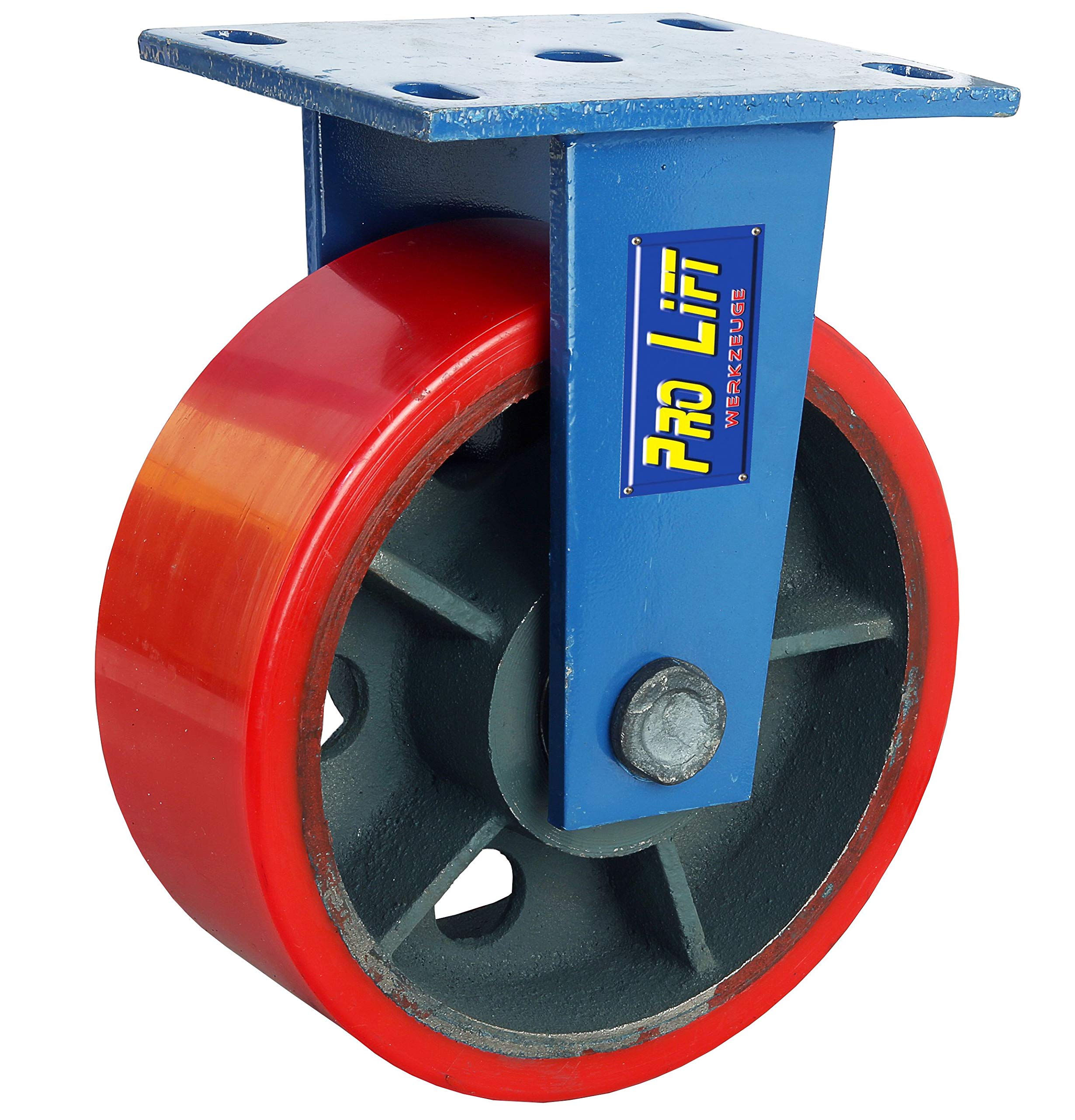 4 Stück Bockrollen je 1800 kg Tragkraft PU-Belag Schwerlastrollen Transportrollen Rollen Stahlgussfelge Heavy Duty Rollers 4x