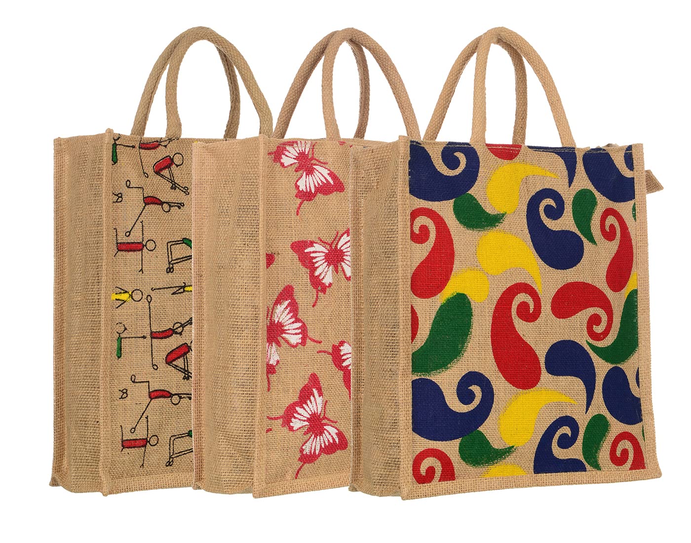 SAINIKS - ACCESS TO QUALITY Jute Bags for Lunch for Men | Jute Bags with Zip | Jute Tote Bag | Jute Tiffin Bags | Printed Jute Bag | Jute Carry Bag | Jute Bag Medium Size (PACK OF 3) (B082RW9MKM) Amazon Price History, Amazon Price Tracker
