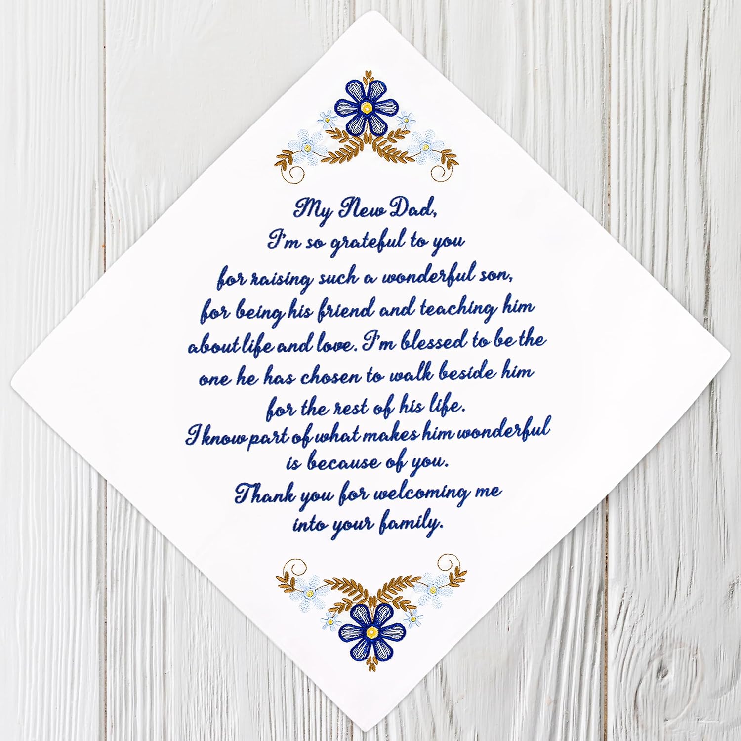 W&F GIFT Embroidered Wedding Handkerchief - Mom, Dad, New Mom, New Dad & Grandma - Image 5