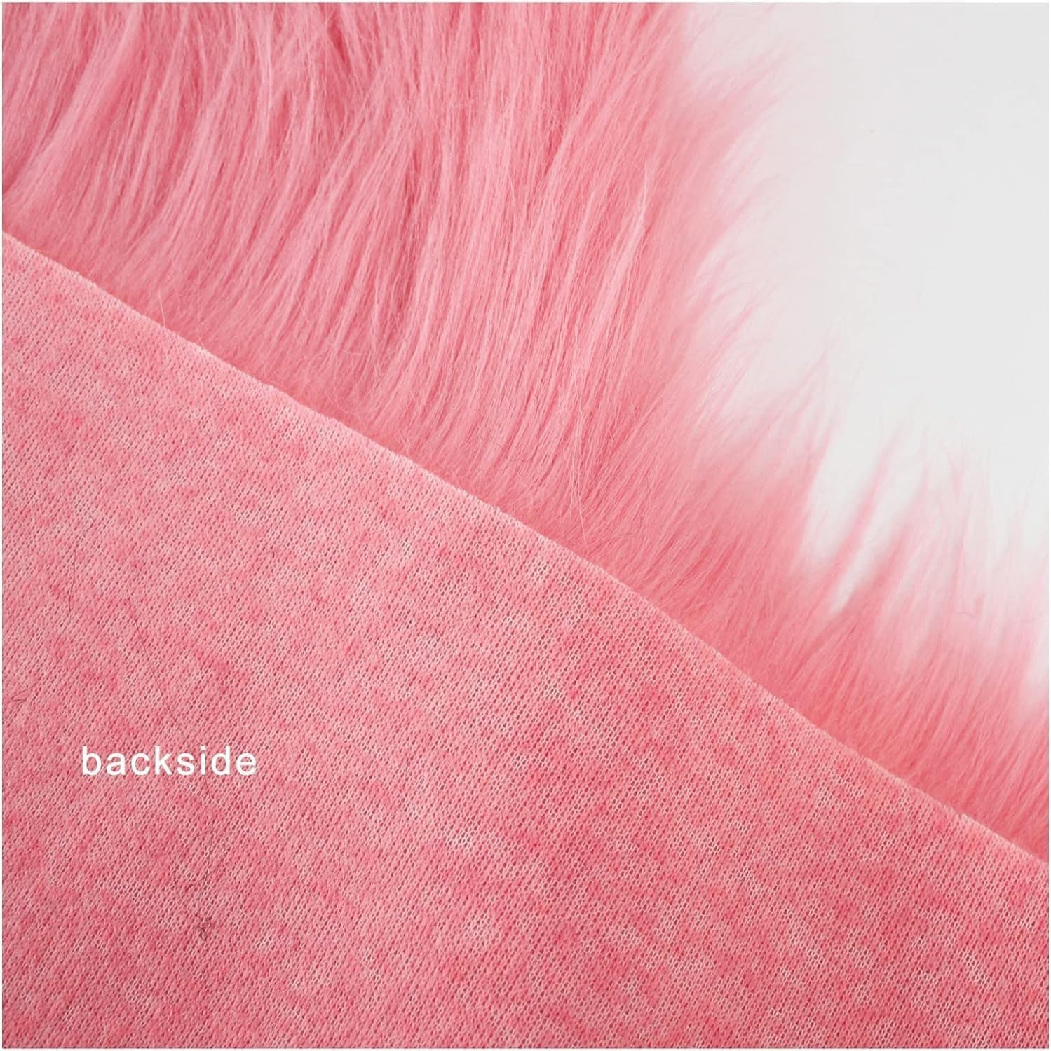 Materiał z długim włosiem ze sztucznego futra, Tkanina ze sztucznego futra 150x50 cm o długim włosiu(Pink)