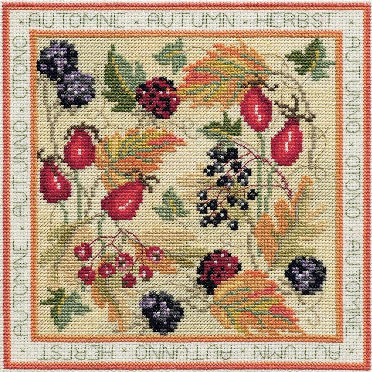 Bothy Threads Multi Colour Cross Stitch Kit - Four Seasons - Autumn