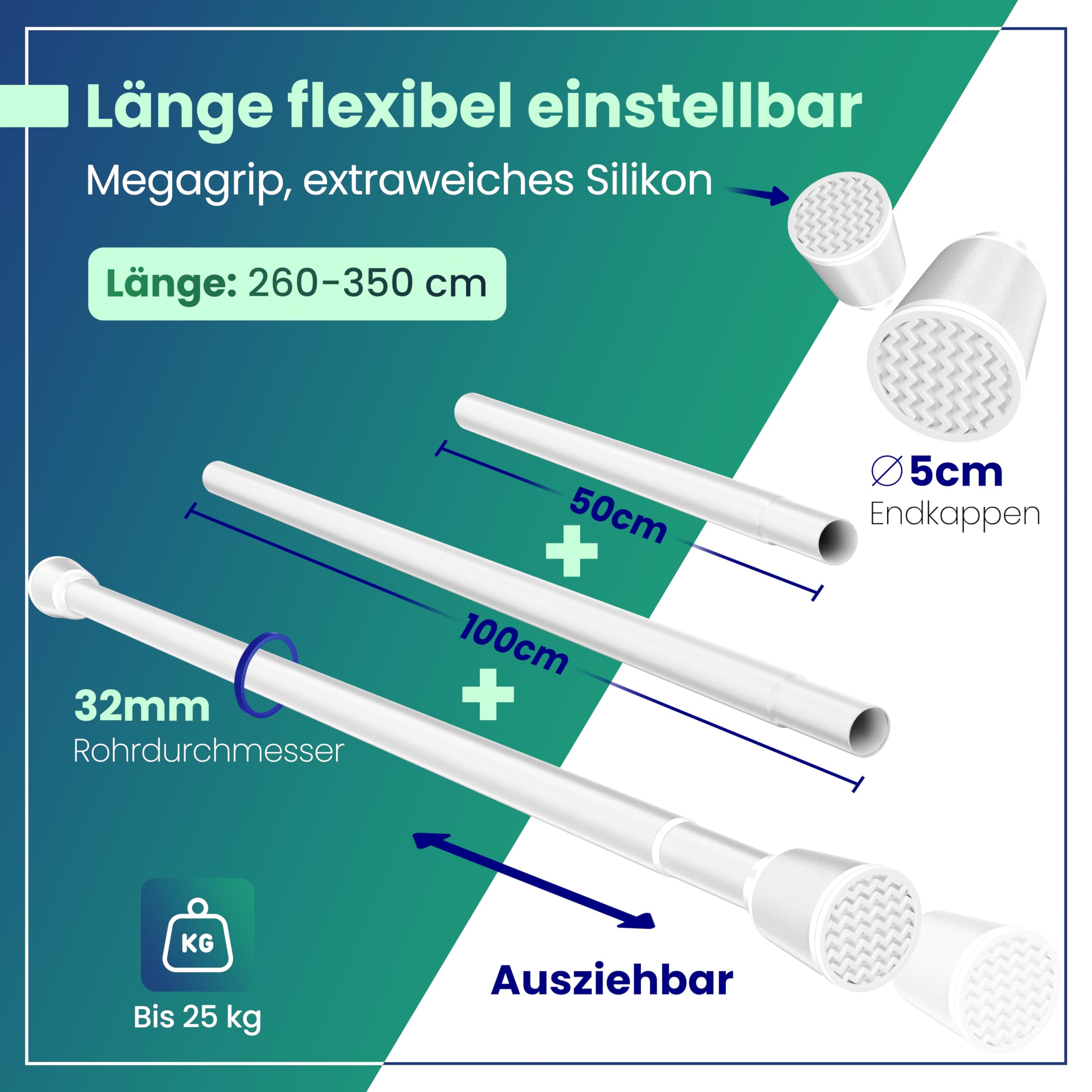 LOBUX® - Tringle à rideau extensible – Tringle télescopique sans perçage
