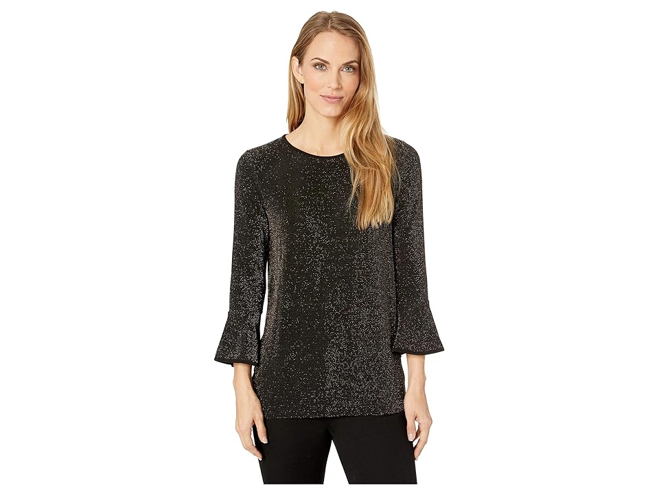 

MICHAEL Michael Kors Mettalic Dot Top (Black/Gold) Women's Clothing