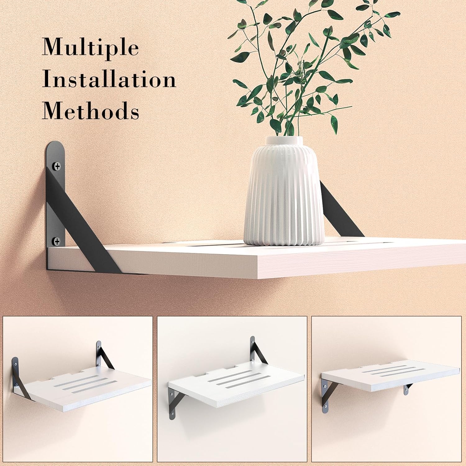 DAWASAPAT Projector Shelf/Modem Shelf/Router Shelf/Cable Box Wall Mount/Router Wall Mount, 15.7" x 9.8"(Lx W) White Projector Holder Stand Accessories with Cable Ties