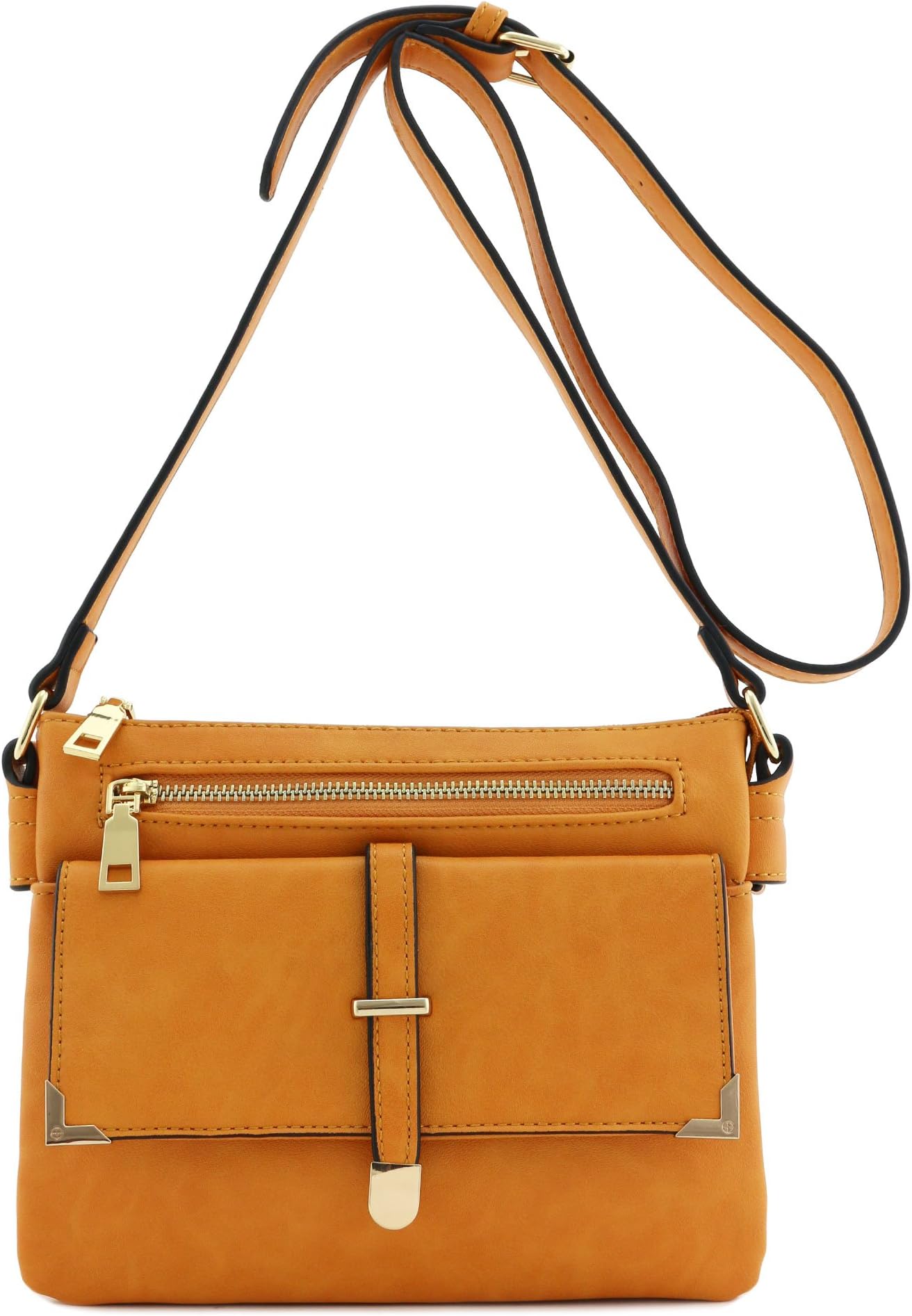 Double Compartment Flap Pocket Crossbody Bag