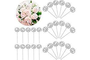 Henoyso 50 Pack Crystal Bouquet Pins