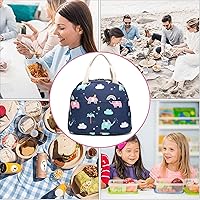 Vista 5 de Bolsa de almuerzo para mujeres y niñas, lonchera reutilizable con aislamiento térmico para adultos y niños, trabajo, escuela, picnic, playa Elefante