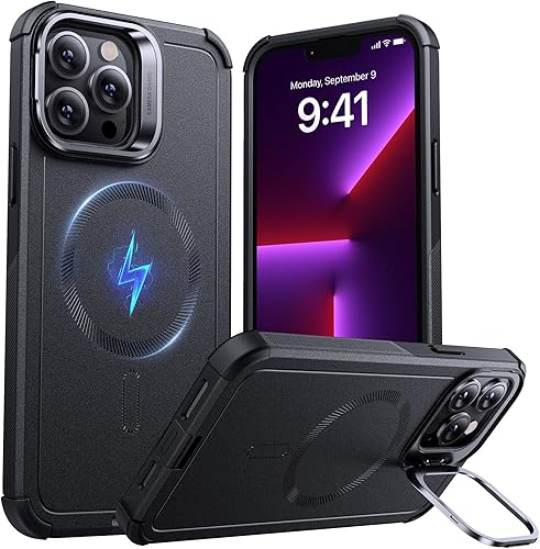 ESR Funda magnética resistente para iPhone 13 Pro con soporte, protección contra caídas de grado militar de 23 pies, compatible con accesorios