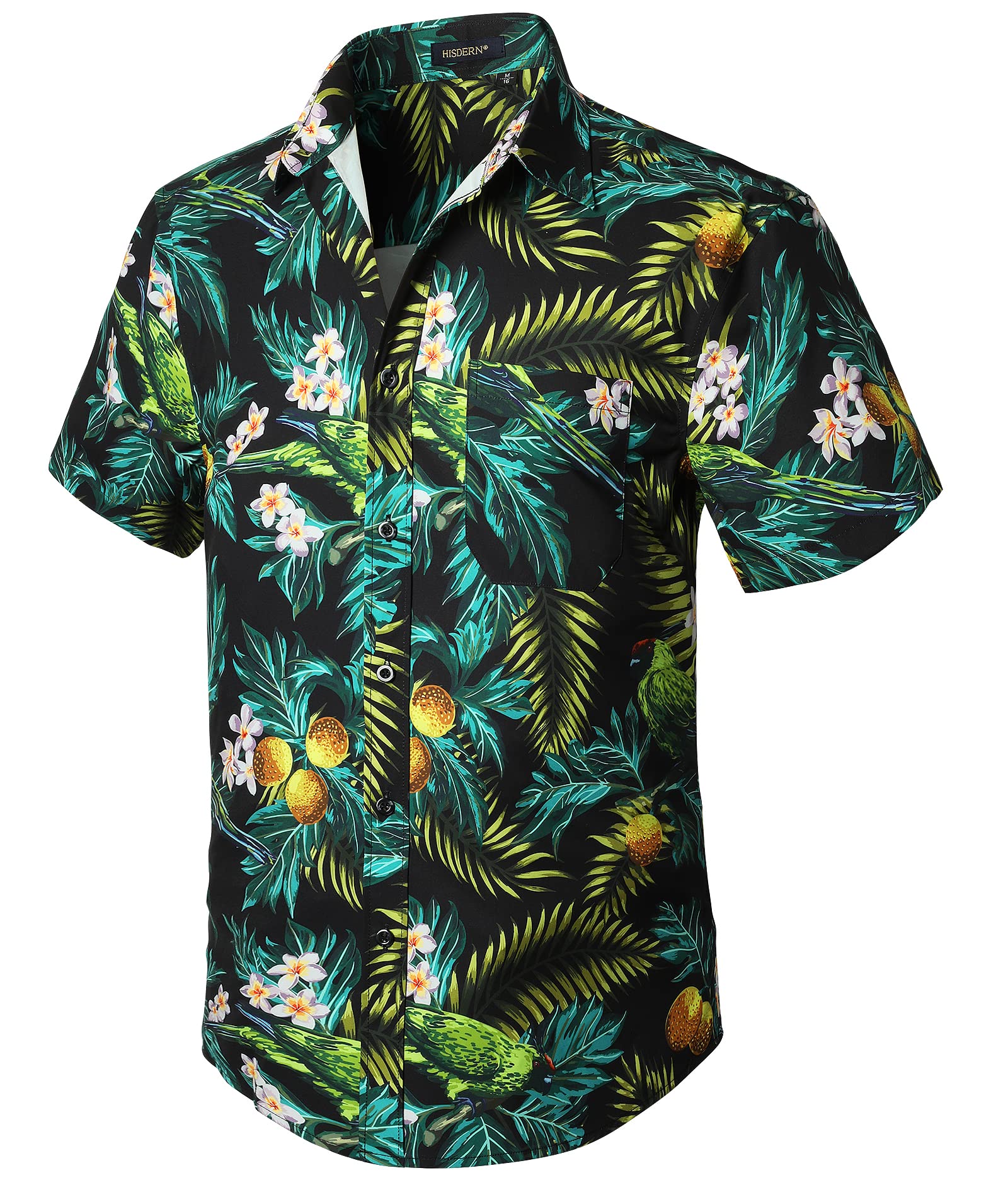 Enlision Hawaiian Shirt for Men Short Sleeve Button Down Floral Funky Casual Flowers Palm Tree Pineapple Print Shirt for Beach Holiday Hawaii Shirts Unisex
