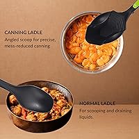 Vista 3 de Supa Ant Juego de utensilios de cocina de 5 piezas, cuchara para conservas XL, cucharón de nailon con agujeros, cuchara para pasta/tenedor, cucharas