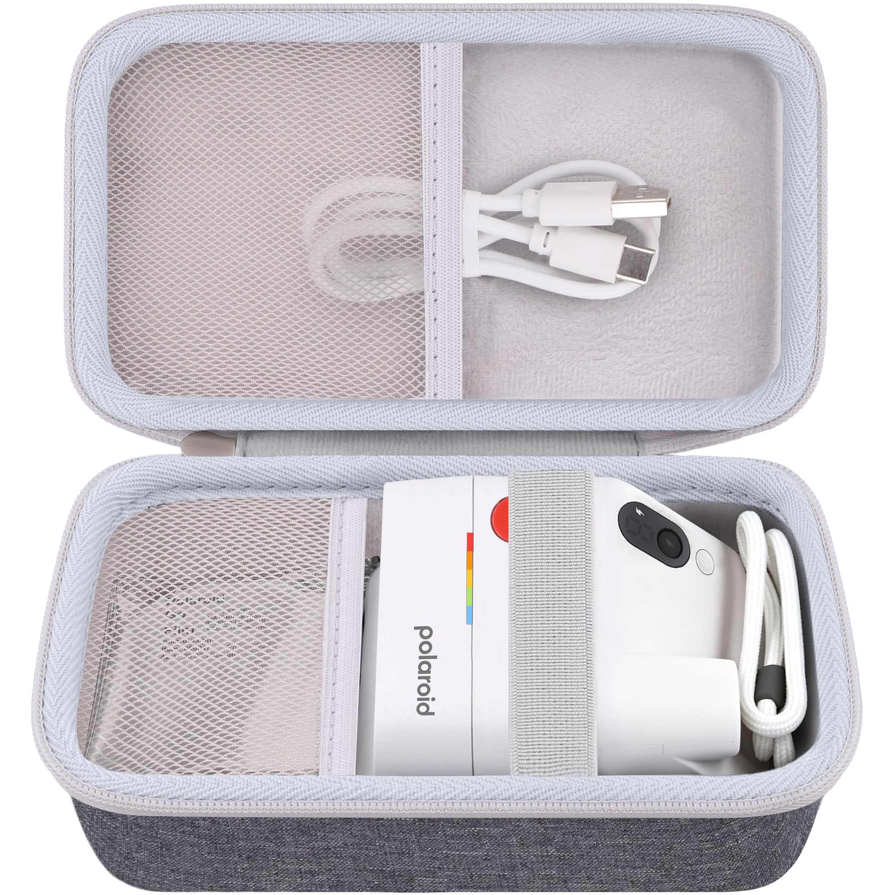 Khanka Custodia per Polaroid Go Gen 3/Gen 2/Go Mini - Grigio + Verde menta