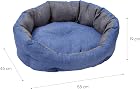 Foto di Baroni Home Cuccia per Cane e Gatto in tessuto Grigio e Blu Taglia M 45x55 cm, Morbido Divano Ovali, Comodo, per Camera da Letto Salotto Corridoio, Lavabile