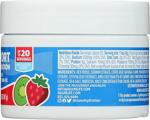 Miniatura 5 de Nuun Sport - Mezcla de bebida en polvo de electrolitos con magnesio, calcio, potasio, cloruro y sodio, sabor fresa y kiwi, sin gluten y vegano,