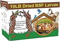 ClassicFlock 10lb Dried Black Soldier Fly Larvae - Non-GMO High Protein Chicken Treats, More Calcium Than Mealworms for Hens, Ducks & Birds