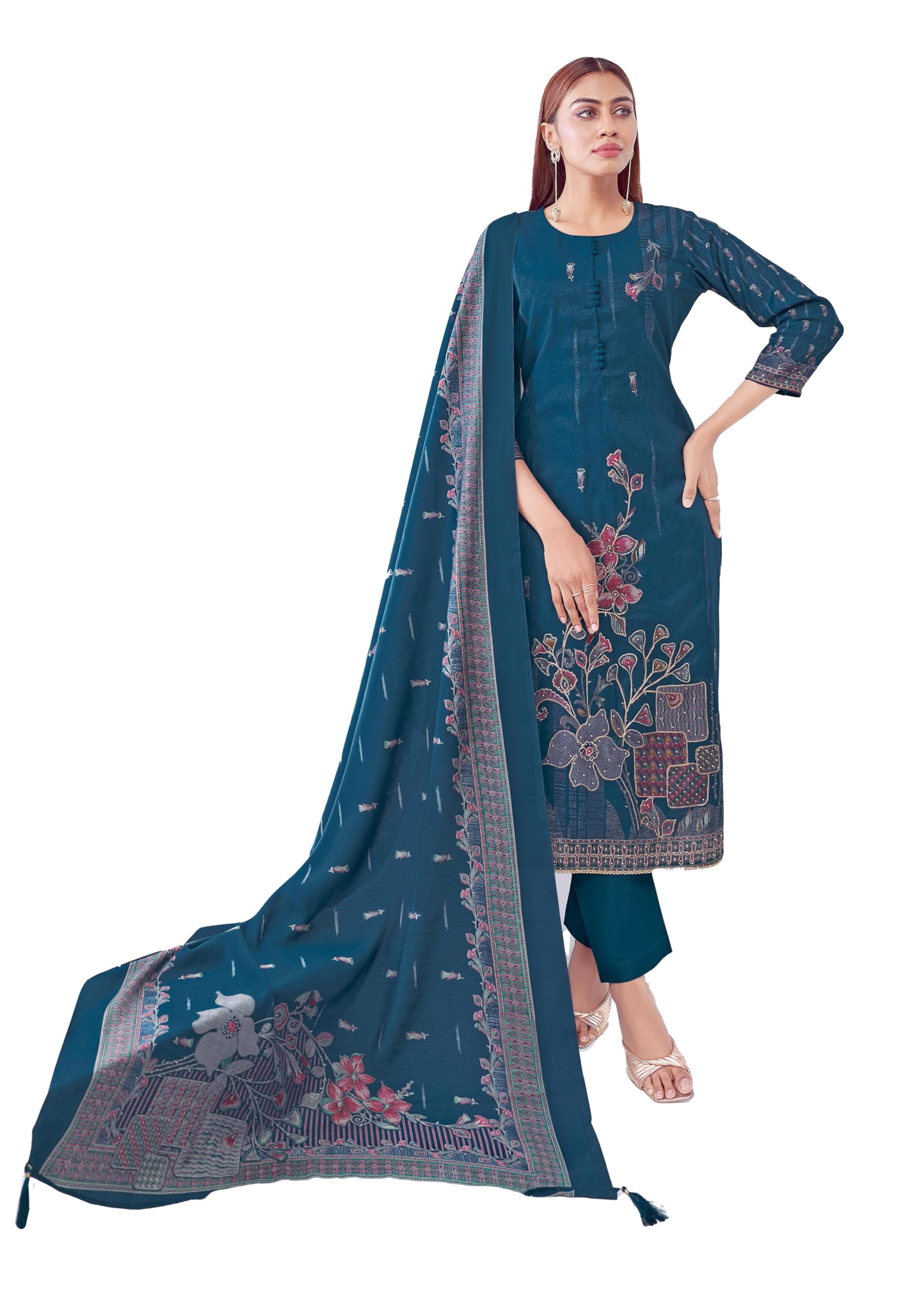 Womens Unstitched Salwar Suit Dress Material With Dupatta-image-25