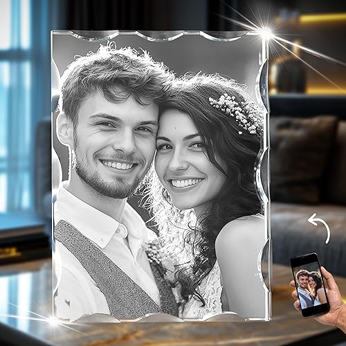 CAPTUR3D Foto de cristal, regalos conmemorativos personalizados para mamá, papá, esposa, hombres, seres queridos, regalo personalizado con tu propia