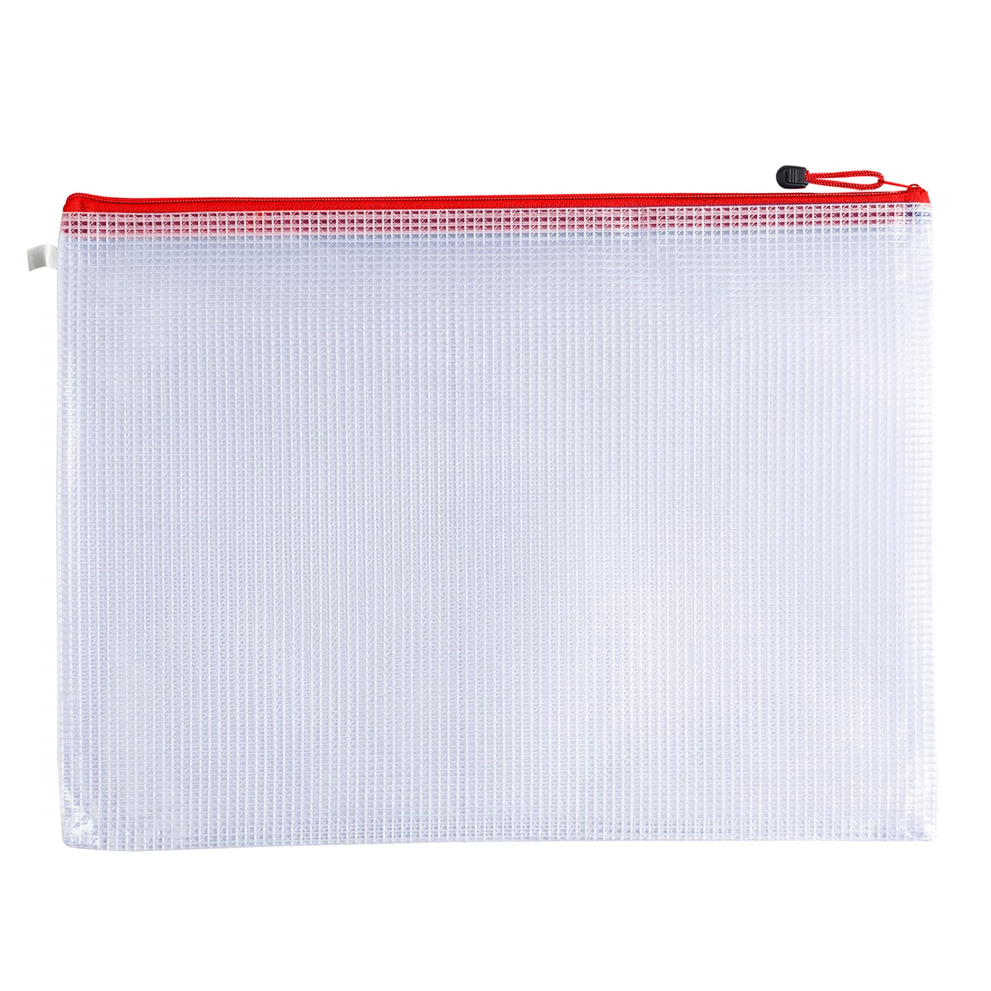 Pack of 12 A3 Red Zip Strong Mesh Bags by Janrax