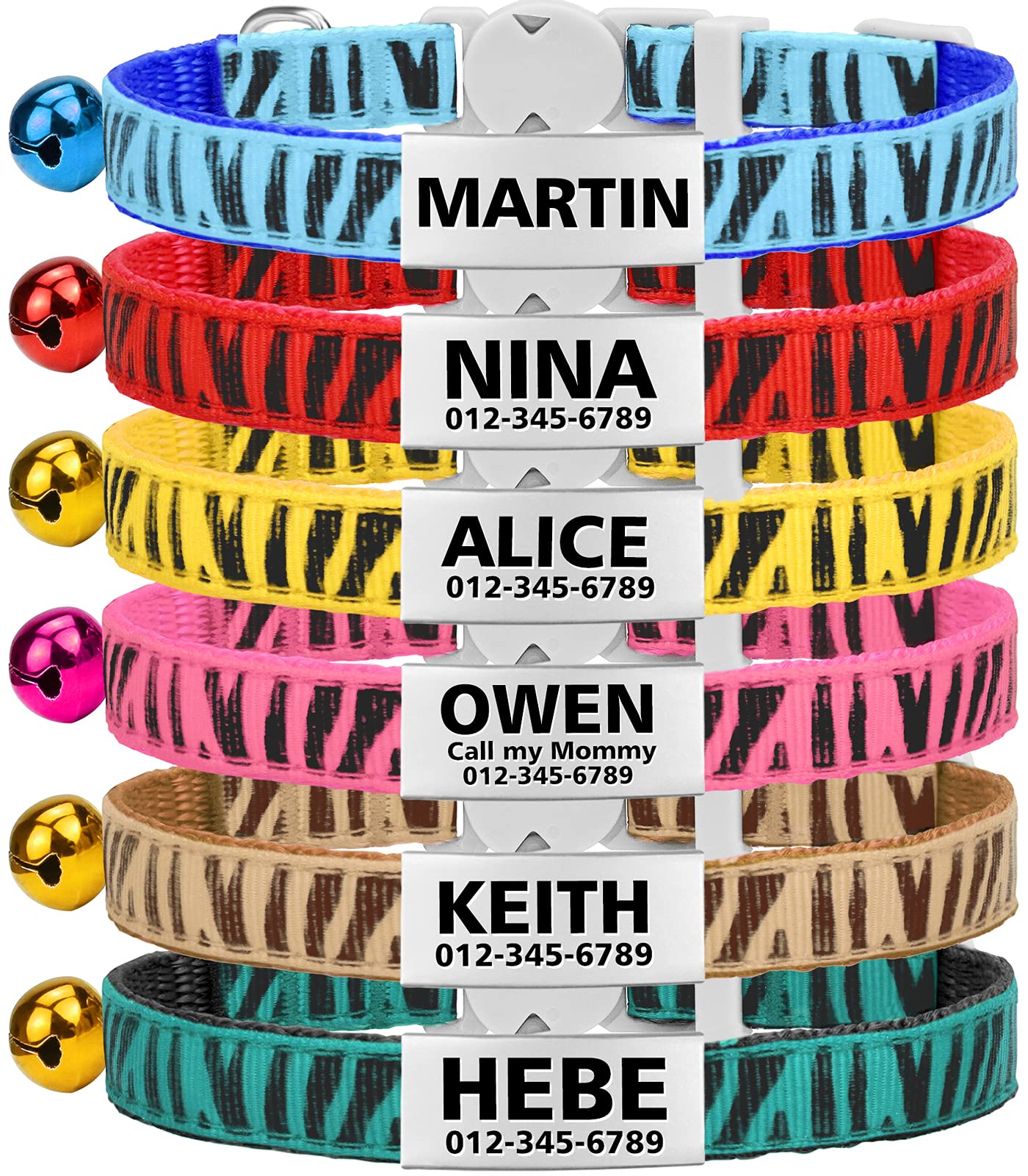 Collar Gato Personalizado con Cascabel, 1 Paquete, Liberación Rápida Collar Antiahogo para Gatos y Gatito, Azul