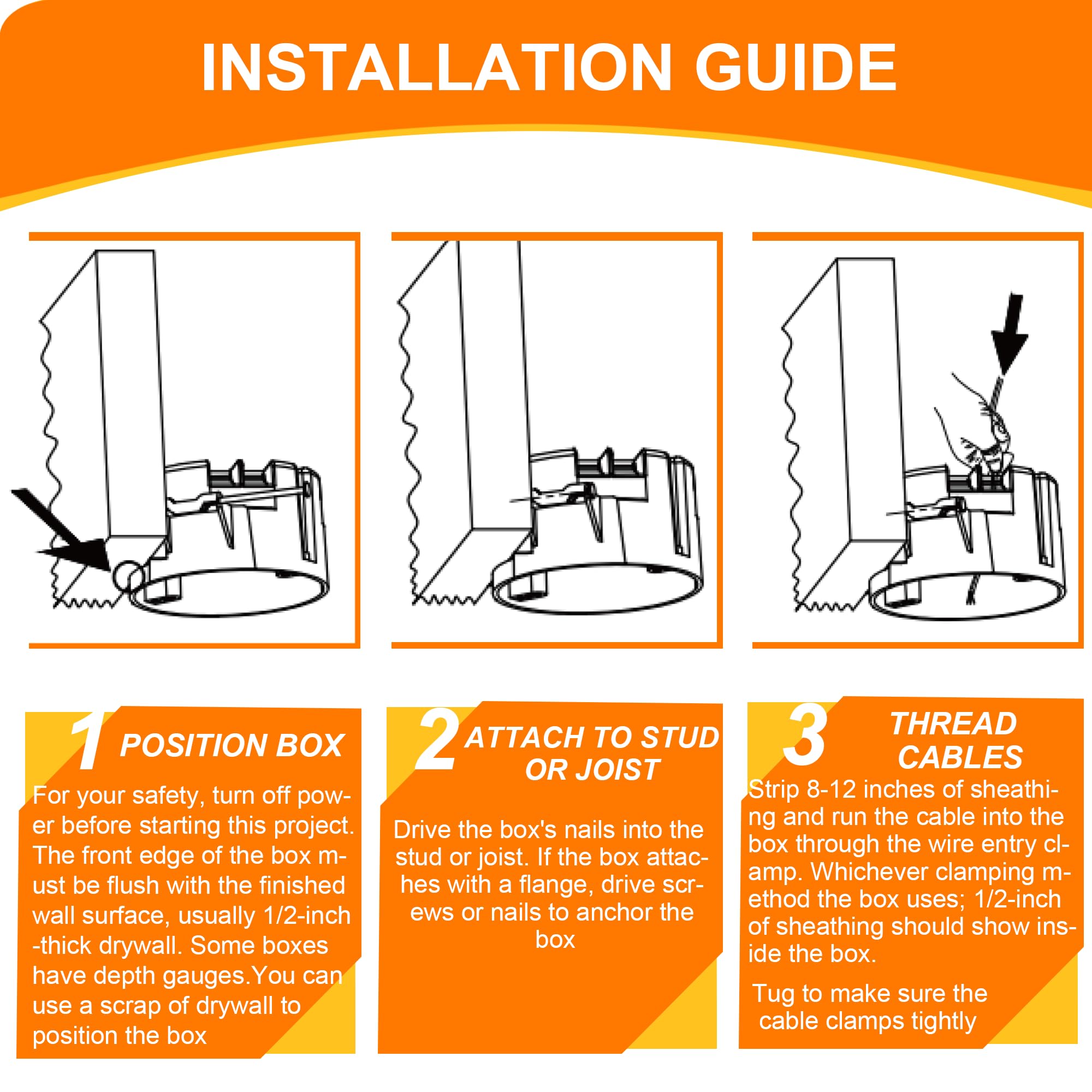 ハッピー　20BOX CLOUDY BAY Round Electrical Box,New Work Junction Box