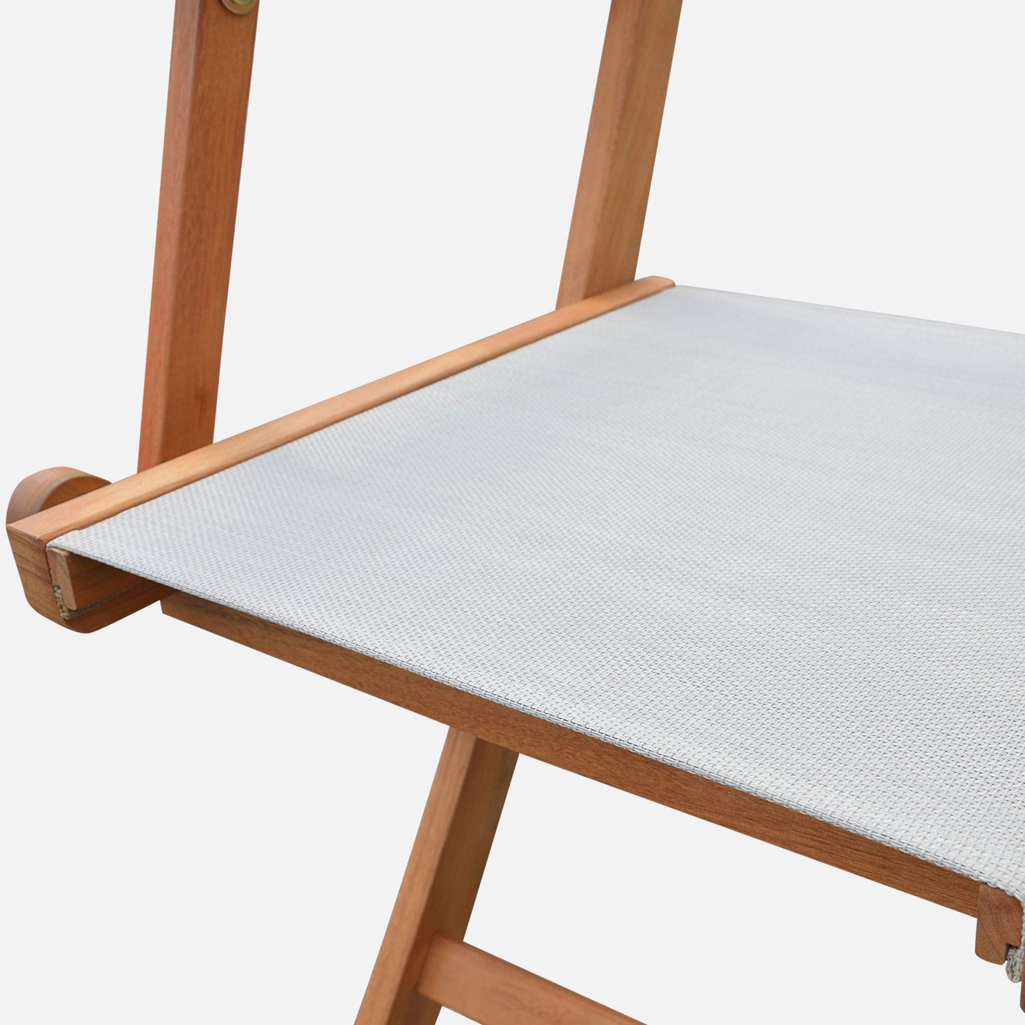 Alice's Garden - Fauteuils de Jardin en Bois et textilène - Almeria Blanc - 2 fauteuils pliants en Bois d'Eucalyptus huilé et textilène
