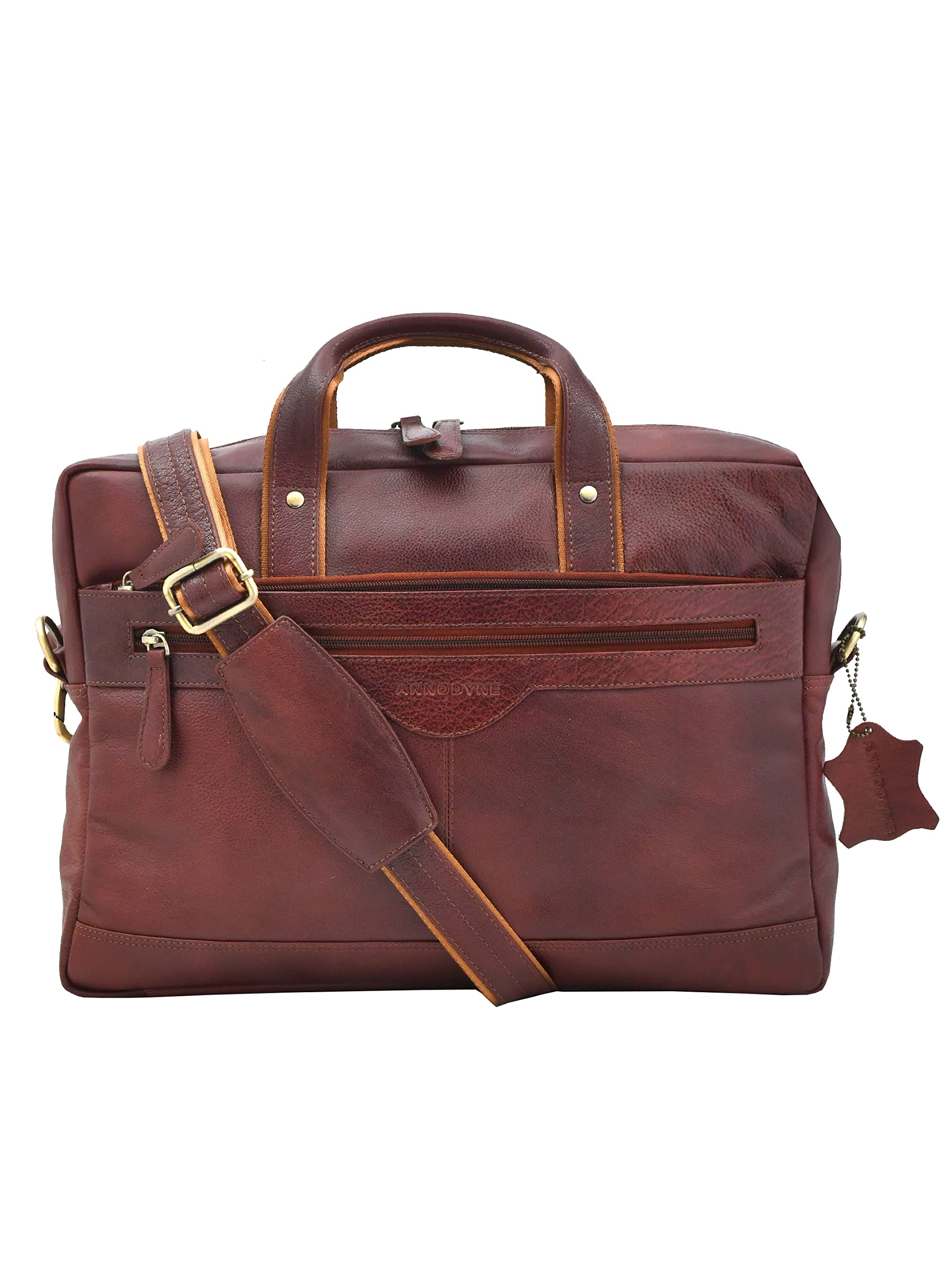 ANNODYNE Leather Executive Formal Convertible Office Bag | Backpack | Shoulder Laptop Messenger Bag For Men (Tone) (B0BQM8KK36) Amazon Price History, Amazon Price Tracker