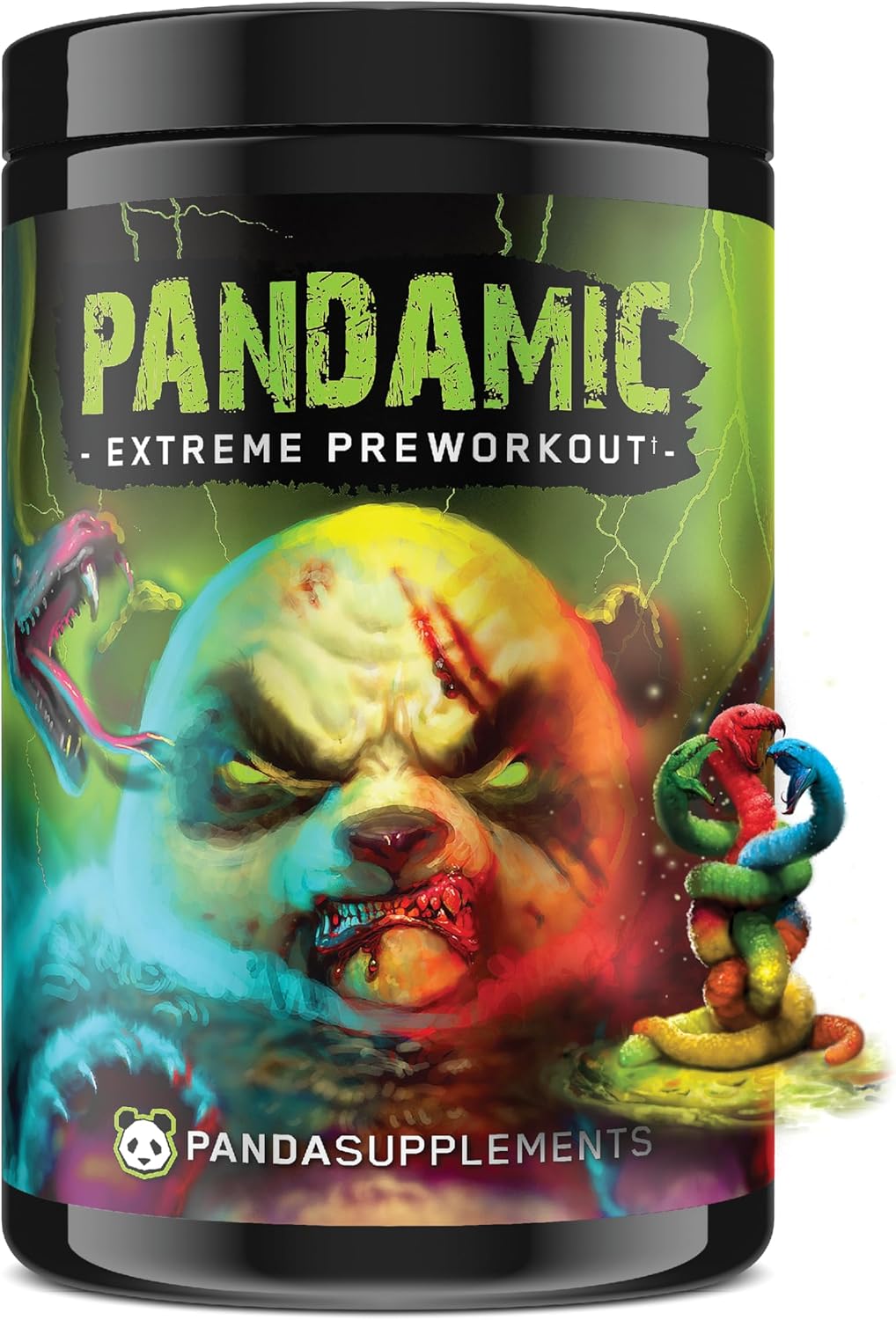Underground Bio Labs™ Panda Supps - Pandamic Extreme Pre-Workout V2: Focus, Pump and Energy for Men and Women (25 Servings)(Peach Gummy Rings)
