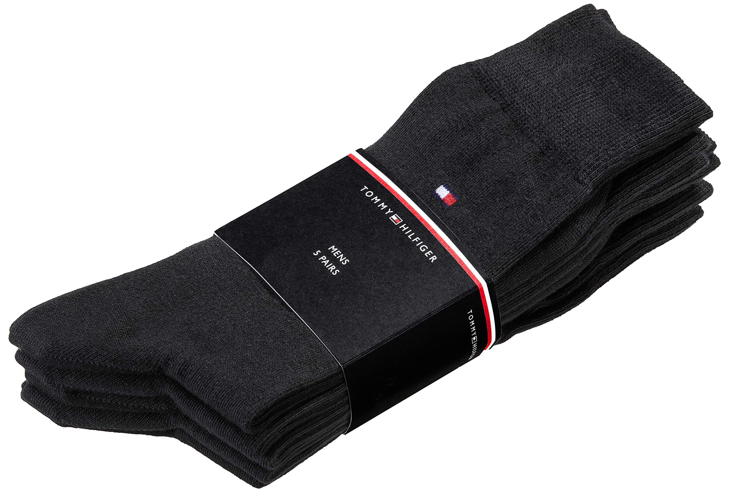 Tommy Hilfiger Calcetines para hombre, 5 pares, clásicos, informales, de negocios