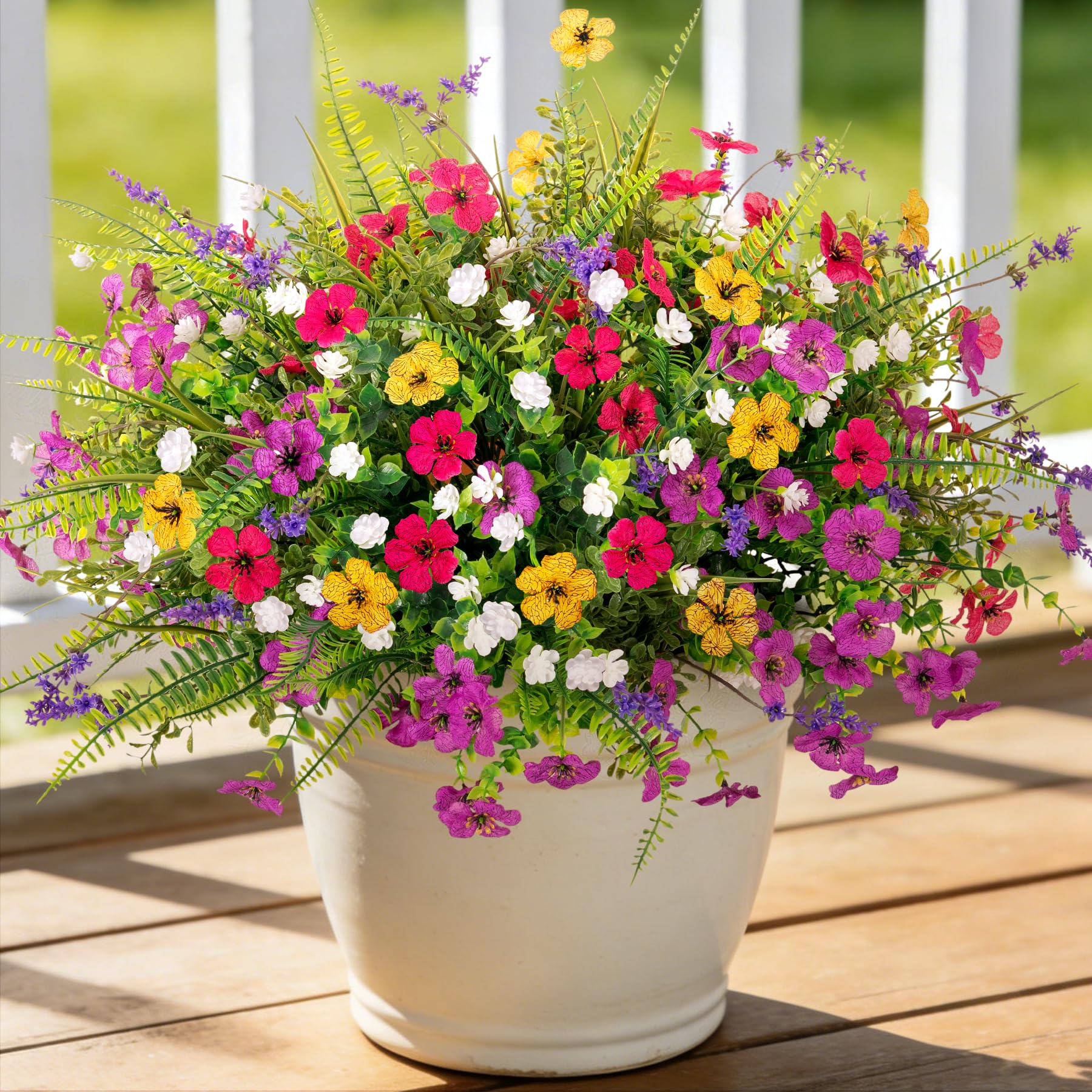 ADXORA Artificial Fake Flowers for Outdoor Decoration 12 PCS