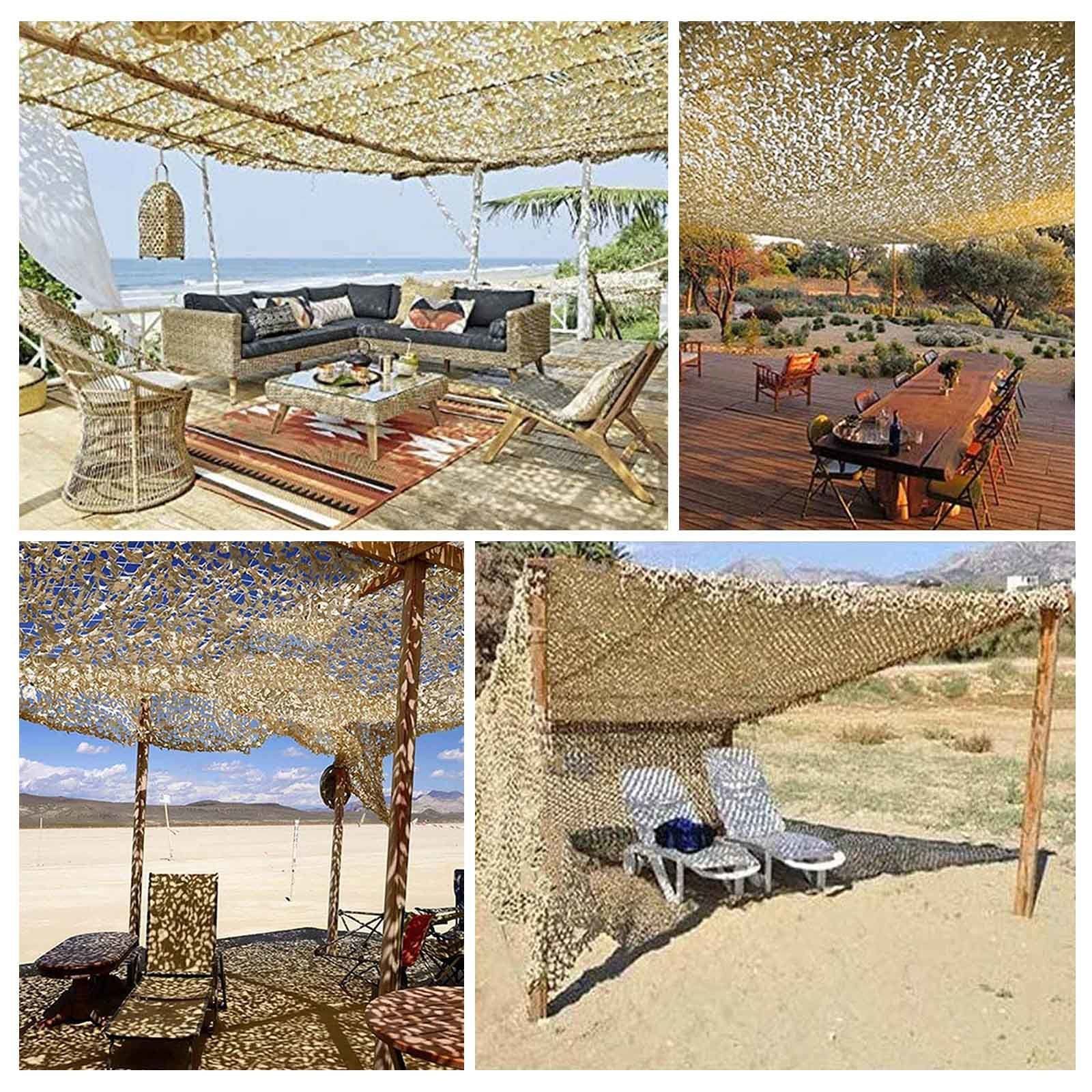 Red De Camuflaje Reforzada 2×3m 3×3m 3×4m 3×5m 4×8m,Red De Sombra Decorativa,Malla De Camuflaje Militar,Camping,Caza,Red De Camuflaje De Protección Solar,Cubierta De Coche,Yellow-5×9m(16.4*29.5ft)